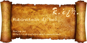 Rubinstein Ábel névjegykártya