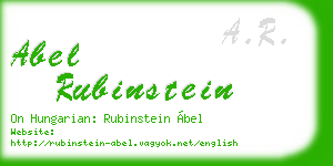 abel rubinstein business card