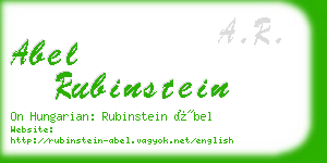 abel rubinstein business card